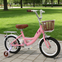 Vélo pour enfants de 16 pouces pour filles de 10-11 ans avec jantes en aluminium et roues d'apprentissage amovibles - Foire de Canton 2026