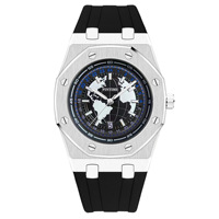 Montre : Exploration spatiale, Calendrier Lumineux Nocturne Terrestre, Montre Sportive Étanche en Silicone à Quartz