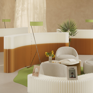 Xách tay gấp accordion Kraft tổ ong phòng Divider với ánh sáng giấy tổ chức sự kiện triển lãm cửa hàng hiển thị giá treo tường - Product Image 3