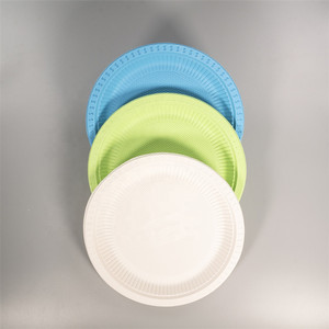 Plats de fête en amidon de maïs et en plastique élégants biodégradables et jetables - Product Image 2
