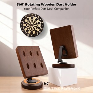 Iron rotatable wooden dart storage rack <b>desktop</b> <b>shelf</b> creative storage organization rack - Product Image 4