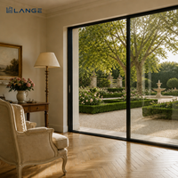 Porte coulissante panoramique en aluminium sur mesure Lange, verre trempé, résistance aux ouragans, cadre ultra-fin en aluminium