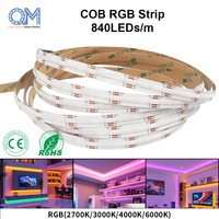Ruban LED COB sans points RGB 10 mm PCB 24 V 14 W 576 LED Contrôlable pour applications de fabrication d'armoires