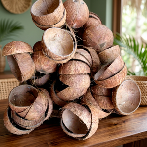 Coques de noix de coco naturelles, coques de noix de coco séchées, coques de noix de coco divisées en deux, matières premières agricoles pour l'emballage et l'artisanat - Product Image 3