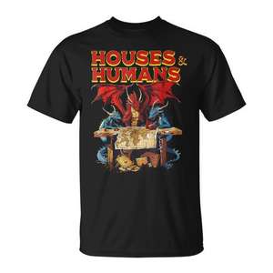 Vintage Retro <b>90s</b> Gamer Stylish Promotional <b>T</b>-<b>Shirt</b> Houses and Humans Theme - Product Image 1