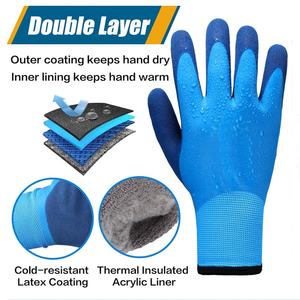 Protección laboral de construcción de alta calidad látex nitrilo espuma sumergida trabajo de invierno por debajo de cero guantes de trabajo de construcción mecánica - Product Image 3
