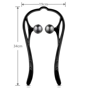 2 Ball Neck <span class=keywords><strong>Massager</strong></span> Schmerz linderung PP TPR Blue Shiatsu Nacken-und Schulter massage gerät - Product Image 6