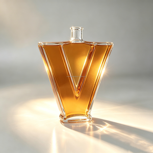Botellas de Vidrio <span class=keywords><strong>con</strong></span> Formas Únicas, Variedad de Letras a Elegir, Botellas <span class=keywords><strong>con</strong></span> Etiqueta Personalizada OEM para Licor, <span class=keywords><strong>Vodka</strong></span>, Ginebra, Whisky, Tapa de Vidrio Personalizada - Product Image 2