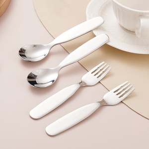 Juego de Cubiertos de Acero Inoxidable 304 de Dos Piezas con Mango Corto, Apto para Lavavajillas, Diseño Moderno para Helados y Frutas para Niños - Product Image 1