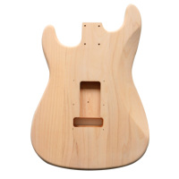 TC DIY Solid Unfinished Basswood Maple 6-String Electric Guitar Kit with S-S-S Pickup-Unassembled for Beginners