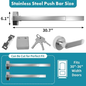 Bạc Thép Không Gỉ Bền Cao An Toàn <span class=keywords><strong>Panic</strong></span> Thanh Khóa Cửa Đẩy Thanh Thoát Thiết Bị Key Khẩn Cấp <span class=keywords><strong>Panic</strong></span> Đòn Bẩy Cho <span class=keywords><strong>Panic</strong></span> Thoát - Product Image 3