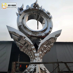 Escultura de Acero Inoxidable Jiahua, Geométrica Abstracta, para Montar en el Suelo, Pieza de Arte Decorativa Hecha a Mano - Product Image 3