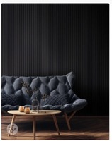 Panel Dinding Kayu Eksklusif Ramah Lingkungan Warna Hitam Matte 2400x642x20mm untuk Pelapis Kedap Suara Interior