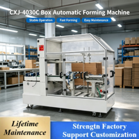 Máquina Selladora de Cajas de Cartón Vertical Automática CXJ-4030C con Cubierta de Seguridad Transparente, Caja de Succión al Vacío y Sellado de Cinta en la Parte Inferior