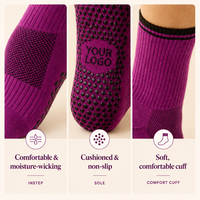 Chaussettes de Pilates antidérapantes, chaussettes de yoga d'intérieur, chaussettes de ballet, chaussettes de yoga pour femmes avec semelle rembourrée, chaussettes antidérapantes personnalisées avec logo, chaussettes antidérapantes pour Pilates