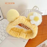 Pita Rambut Beruang Kecil Cokelat Kopi Bahan Plush Musim Gugur/Dingin, Ikat Rambut Kartun Buatan Tangan, Aksesoris Rambut Lucu untuk Anak Perempuan, untuk Mencuci Muka