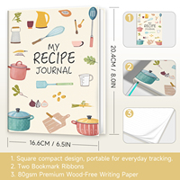 Mon Carnet de Recettes A5 – Journal de Cuisine Daté avec Impression d'Ustensiles Mignons – Qualité Supérieure pour une Écriture Facile à la Maison