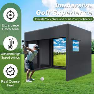 Taşınabilir şişme Golf simülatörü-büyük boy 10x13x10 FT kapalı/açık Golf uygulama salıncak çadır projeksiyon ekranı ile - Product Image 2