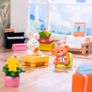 Miniatures en résine, accessoires pour maison de poupée, ensemble de meubles de cuisine et de salle de bain, comprenant un réfrigérateur, une machine à laver, un jouet décoratif pour - Product Image 5