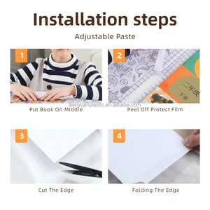 Nhà Máy bán hàng trực tiếp 50x36 tự dính phẳng cuốn sách bìa A4 A3 cuốn sách nhựa bảo vệ phim trong suốt thân thiện với môi cuốn sách tay áo - Product Image 3