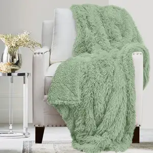 Wholesale Luxury Soft Plush Cozy Sherpa Throw Blanket For Bed
