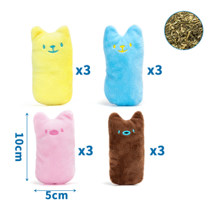 Nobleza Premium Kit giocattolo erba gatta 4 pz eco-friendly animali di peluche per gatto Play cartone imballato - Product Image 2