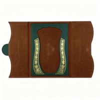 Nouveau porte-certificat pliable en cuir PU, plaque en bois vierge avec support en aluminium, personnalisable pour les plaques de récompense