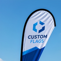 Drapeau en forme de larme personnalisé imprimé pour la promotion de la plage, l'affichage d'événements