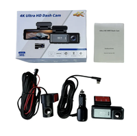 Mini caméra de tableau de bord 12V pour voiture, caméra de tableau de bord 4K Wifi à double objectif avant et arrière, boîte noire pour voiture, caméra de tableau de bord 4K, enregistreur vidéo de vision nocturne