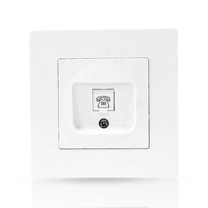 Prise téléphonique murale pour usage domestique et bureau, norme européenne, prise téléphonique simple, 86*86mm, blanc, noir, panneau PC - Product Image 1