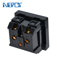 Stopkontak Universal Lima Lubang NEPCI 45X45MM Cina XJY-QB-44 Modul Catu Daya 5 Pin 10A