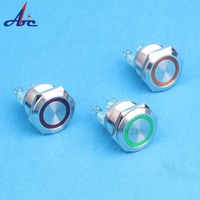 Bouton poussoir rond en métal étanche IP67 de 12 mm, 16 mm, 19 mm, 22 mm, 25 mm, 30 mm, à actionnement momentané ou à enclenchement