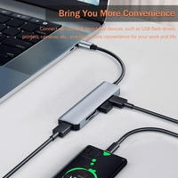 5 en 1 USB-A / USB-C USB 3.0 Type C Adaptateur multiport Hub de station d'accueil avec lecteur de carte SD USB3.0 TF