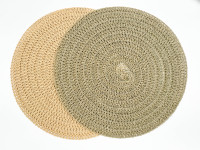 Natürliche Gewebte Papier-Tischsets Beige Grün Hitzebeständig Rutschfest Waschbar Esstisch-Matte für den Täglichen Gebrauch