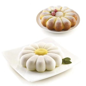 Flower Shape Mousse Cake Mold White Silicone Single Cavity Oven Safe Baking Mold For Commercial Use - Product Image 2