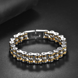 Pulsera de Cadena de Bicicleta Moderna, Estilo Punk Rock Motero, de Acero Inoxidable, Joyería para Hombre - Product Image 2