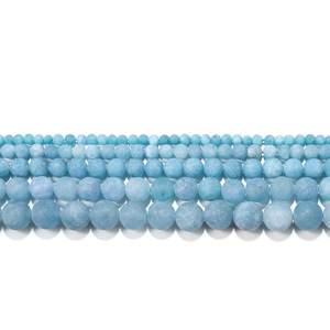 Frosted Aquamarine Round Loose <b>Beads</b> 4 6 8 10 12mm For Jewelry Making <b>Crystal</b> Lampwork Glass <b>Beads</b> - Product Image 5