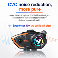 Intercom pour casque de moto 5.0, communication à deux personnes sur 800 m, appairage tiers, suppression du bruit CVC, IPX6, 1000 mAh
