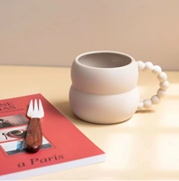 Nouvelle tasse en céramique de style chinois beige/bleu en porcelaine osseuse, écologique, de haute qualité, originale, pour le café et le thé, pour les couples, pour la maison