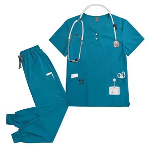 Conjuntos de Uniformes Médicos <span class=keywords><strong>Azul</strong></span> <span class=keywords><strong>Marino</strong></span> 42162, Ropa al por Mayor de Spandex y Nailon para Mujer, Ropa de Otoño para Mujer - Product Image 1