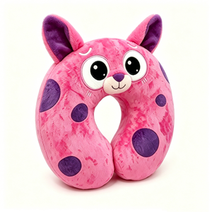 Customize Pink Cat U-Shaped Plush <b>Neck</b> Pillow Soft Comforter for Kids and Adults Travel Support <b>Cushion</b> - Product Image 1