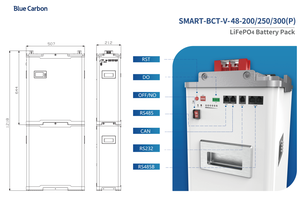 Một màu xanh Carbon năng lượng mặt trời Pin <span class=keywords><strong>Lithium</strong></span> 10kwh 12kwh 15kwh 48V 200AH 250AH 300ah thông tin liên lạc RS485 có thể LiFePO4 Pin - Product Image 3