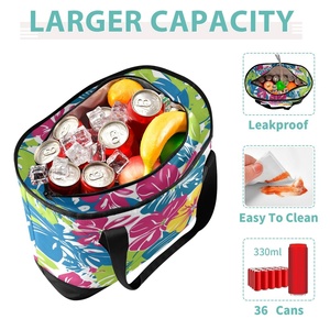 Sac isotherme imperméable personnalisé à fleurs tropicales hawaïennes, best-seller, pour le camping, les voyages, la plage, les courses, pour femmes - Product Image 4