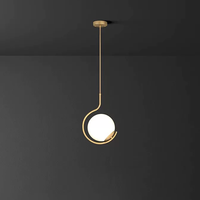 Suspension moderne en verre doré pour chambre à coucher, taille moyenne, hauteur réglable et éclairage LED à intensité variable