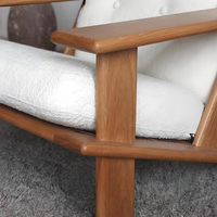 Moderner Massivholz-Hotel-Freizeitsessel Gepolsterter Tragbarer Stapelbarer Umweltfreundlicher Sessel für Villa, Wohnzimmer und Apartment