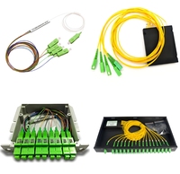 Divisor de fibra PLC 1X8 1M con paquete de caja ABS-Uso en interiores SC/UPC Compatible con equipos de red de enrutador