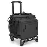 Grande Capacité Portable Étanche Pique-Nique Camping Étanche Isolé Pliable Glace Chariot Roulant Glacière Sac Avec Roues