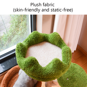 Colonne à gratter pour chat en bois massif, monobloc, avec sisal naturel et abri pour chat, thème Halloween - Product Image 3