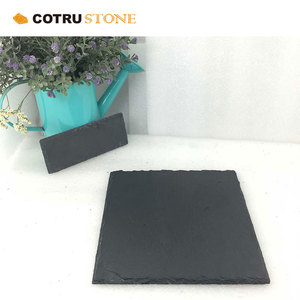 Tablas de charcutería cuadradas con patrón personalizado de alta calidad, bandeja de comida de pizarra negra, plato de cocina para servir para el hogar, cocina, cubiertos de Hotel - Product Image 6