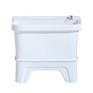 อ่างล้างหน้าเซรามิก Lida แบบตั้งพื้นเดี่ยว พร้อมก๊อกน้ำ ผิวมันเงา ขาสูง สำหรับห้องน้ำและระเบียง - Product Image 2